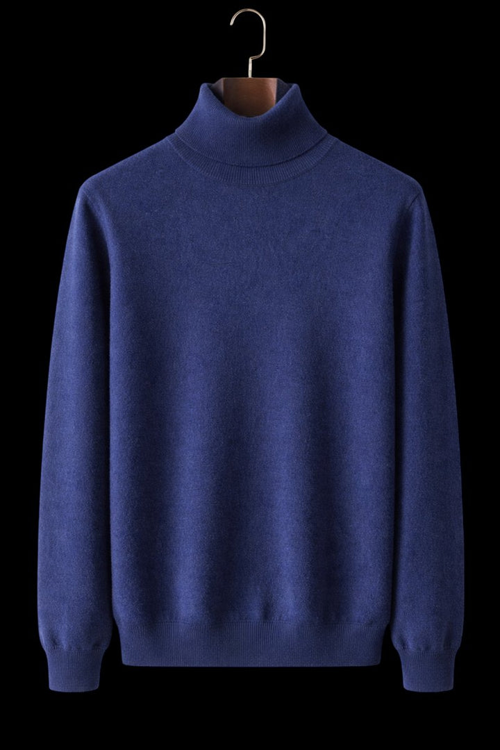 Mens Jumper Fine Wool Slim Fit Turtleneck Knit Pullover