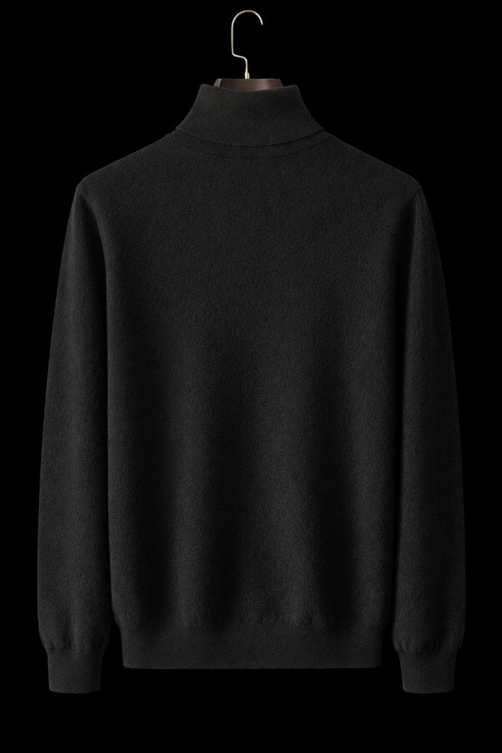 Mens Jumper Fine Wool Slim Fit Turtleneck Knit Pullover
