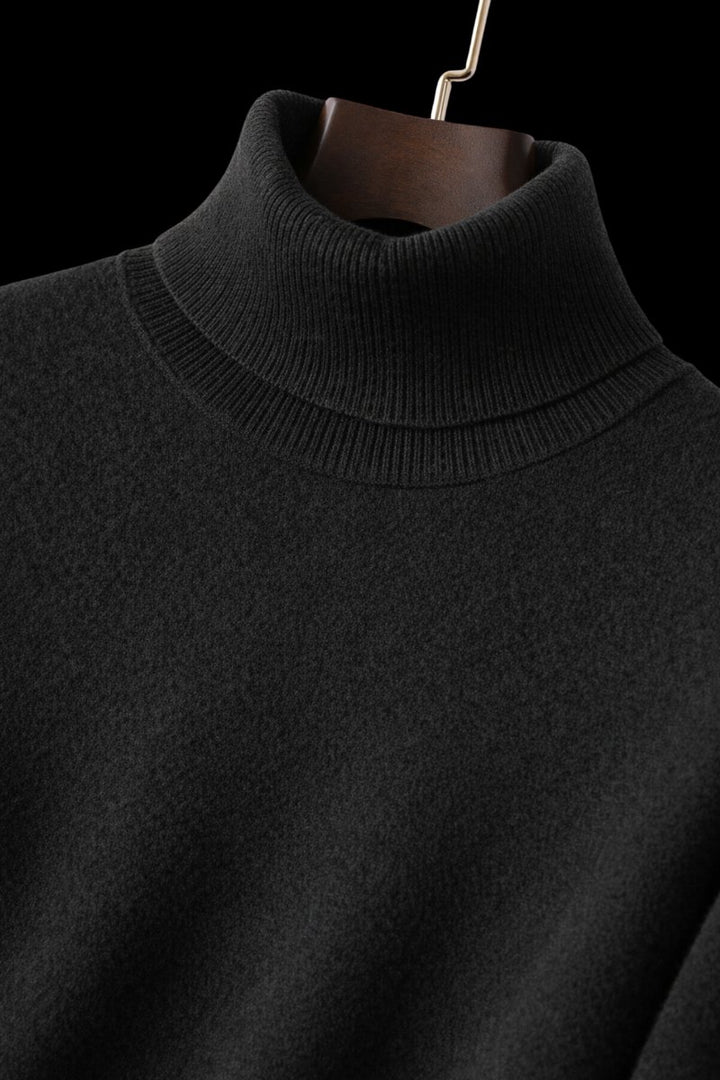 Mens Jumper Fine Wool Slim Fit Turtleneck Knit Pullover