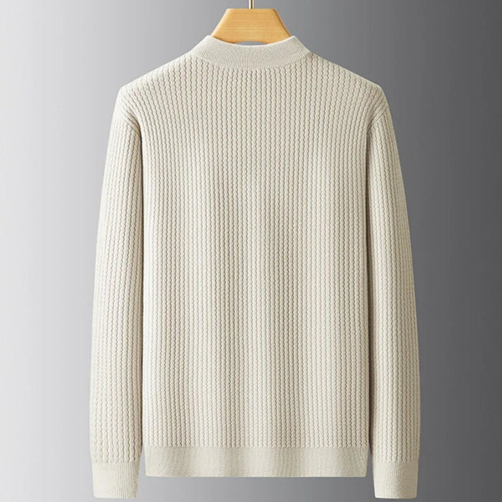 Mens Jumper Heavyweight Ribbed Knit Crew Neck Pullover
