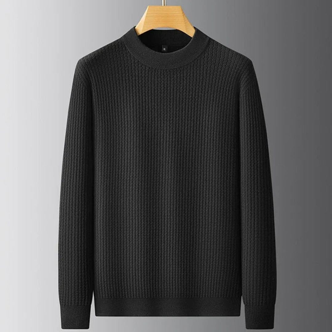Mens Jumper Heavyweight Ribbed Knit Crew Neck Pullover