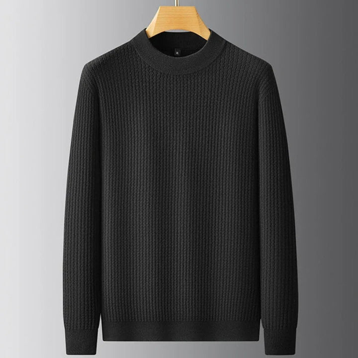 Mens Jumper Heavyweight Ribbed Knit Crew Neck Pullover