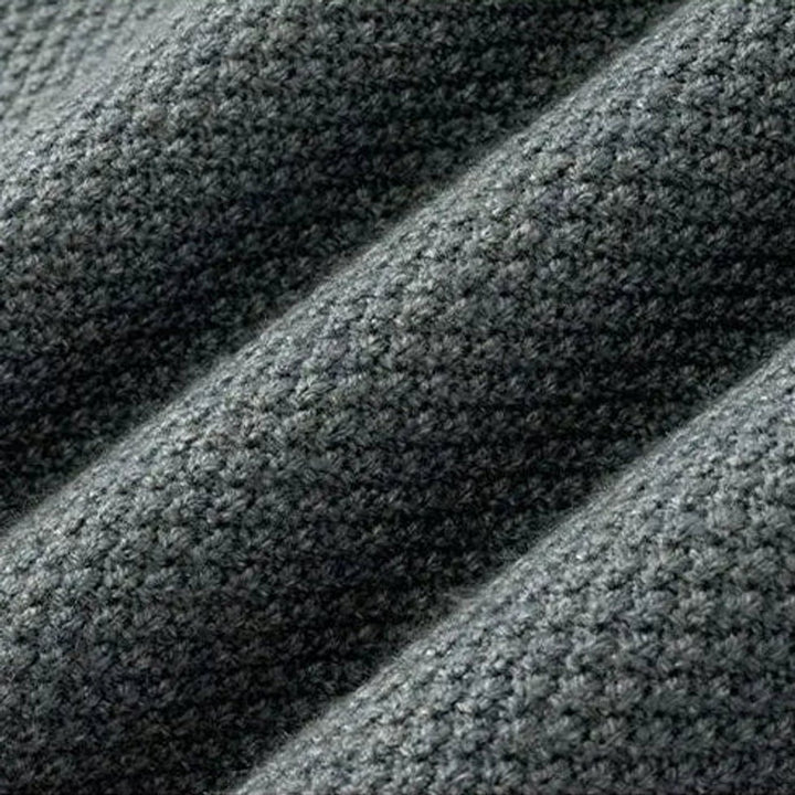 Mens Jumper Jacquard-Knit Mock-Neck Ribbed Pullover