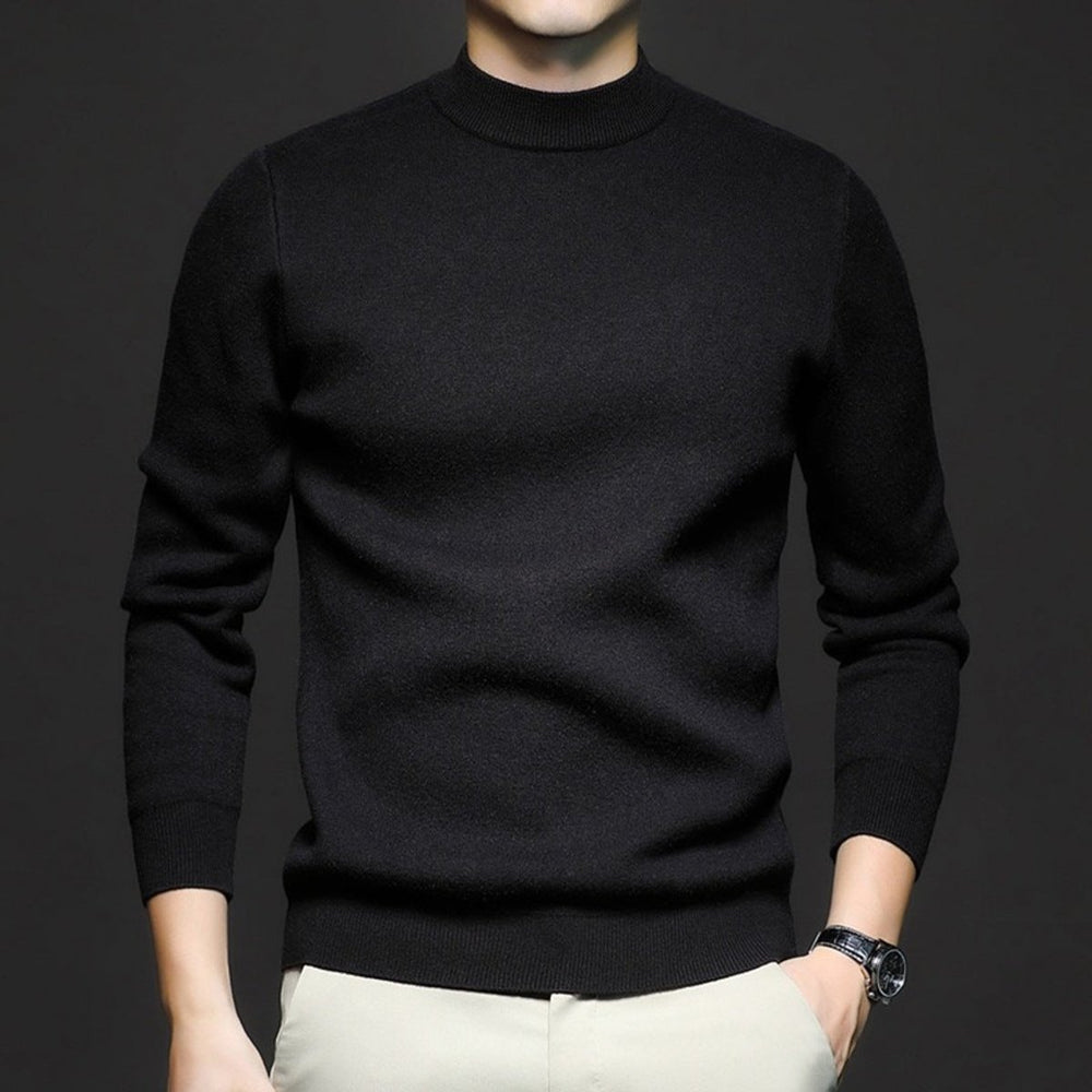 Mens Jumper Slim-Fit Crewneck Fine-Knit Pullover