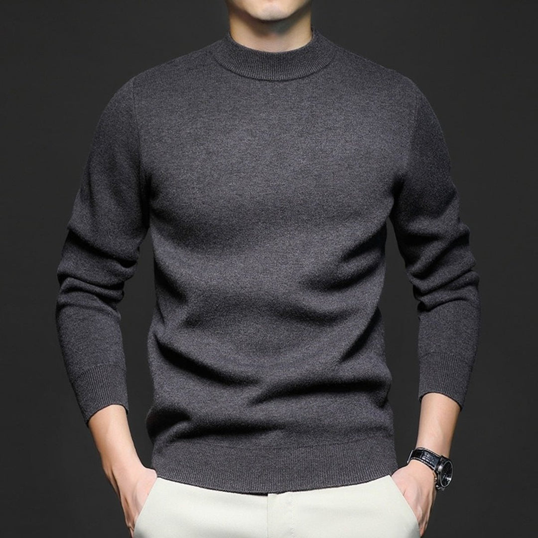 Mens Jumper Slim-Fit Crewneck Fine-Knit Pullover