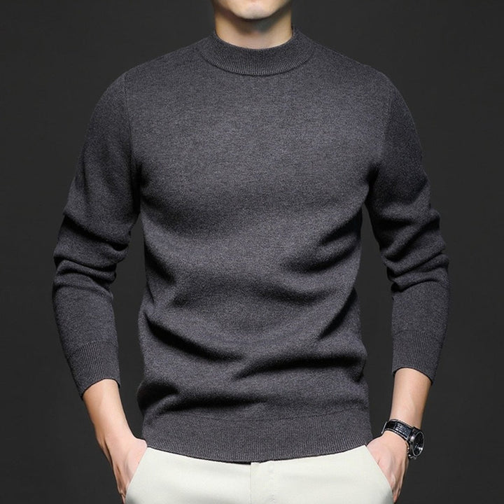 Mens Jumper Slim-Fit Crewneck Fine-Knit Pullover