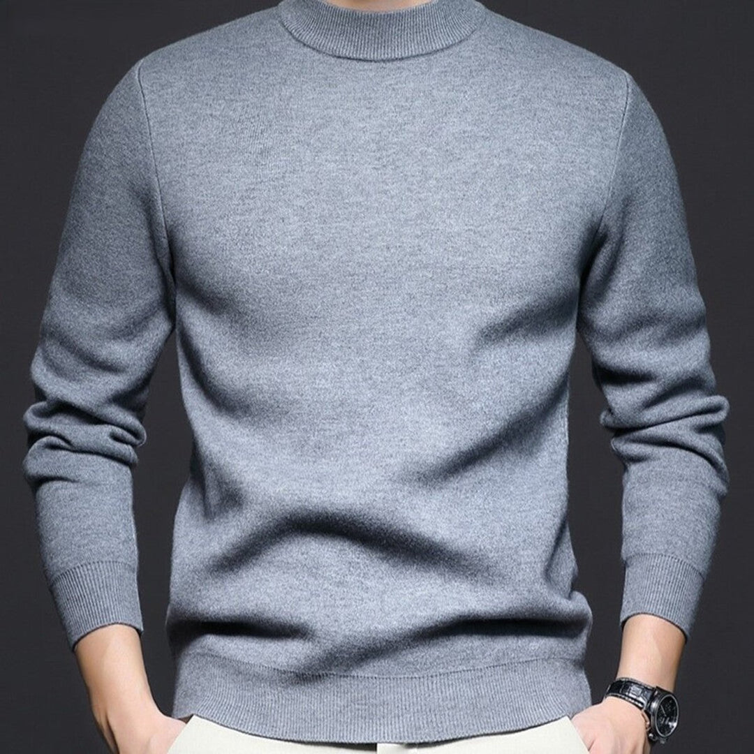 Mens Jumper Slim-Fit Crewneck Fine-Knit Pullover