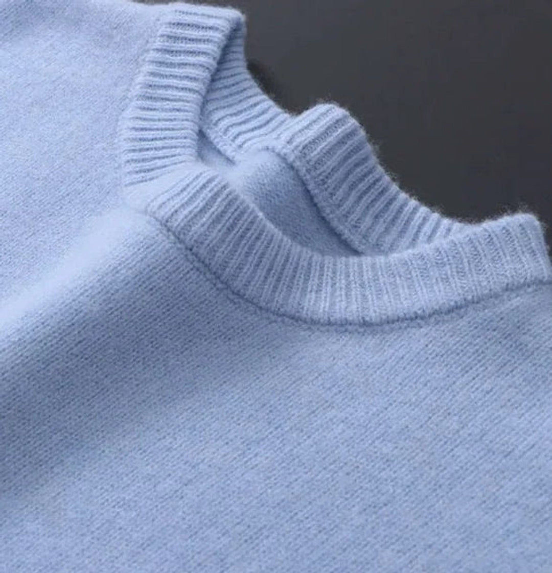 Mens Jumper Soft Mohair Crew Neck Knitted Pullover