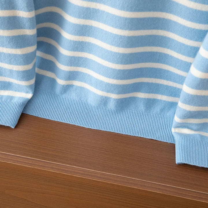 Mens Jumper Striped Merino Cashmere Blend Crew Neck Knit