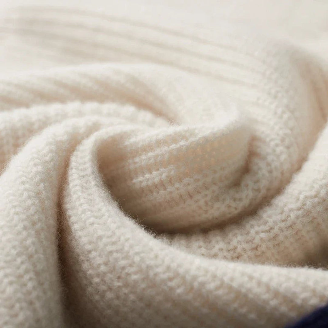 Mens Jumper Two-Tone Ribbed Knit Raglan Pullover