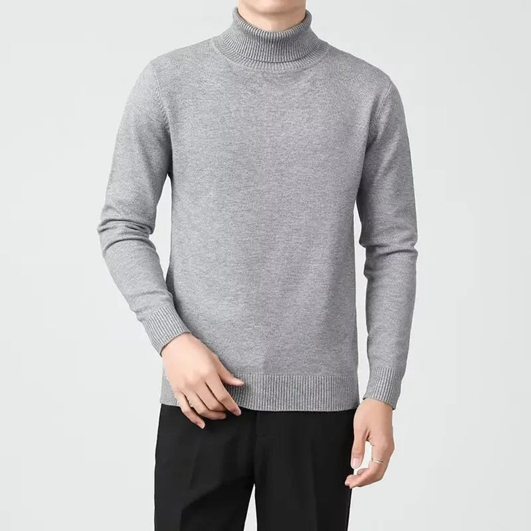 Mens Jumpers Cashmere Roll-Neck Slim Fit Knitted Pullover