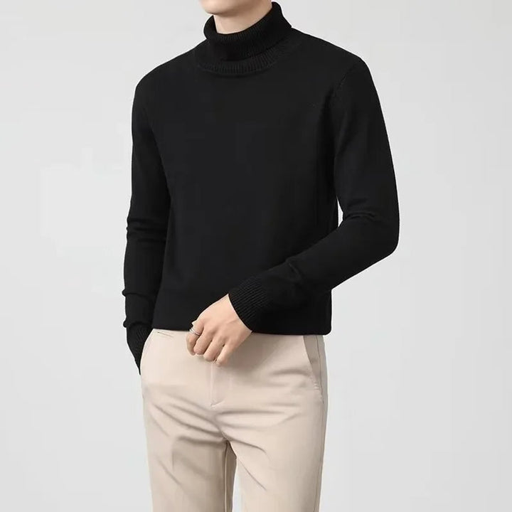 Mens Jumpers Cashmere Roll-Neck Slim Fit Knitted Pullover