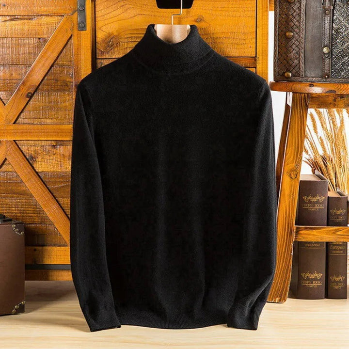 Mens Jumpers Cashmere Turtleneck Ribbed-Cuff Knitted Pullover