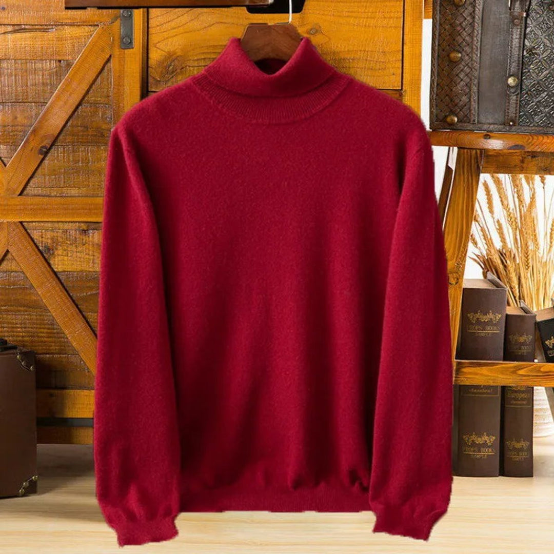 Mens Jumpers Cashmere Turtleneck Ribbed-Cuff Knitted Pullover