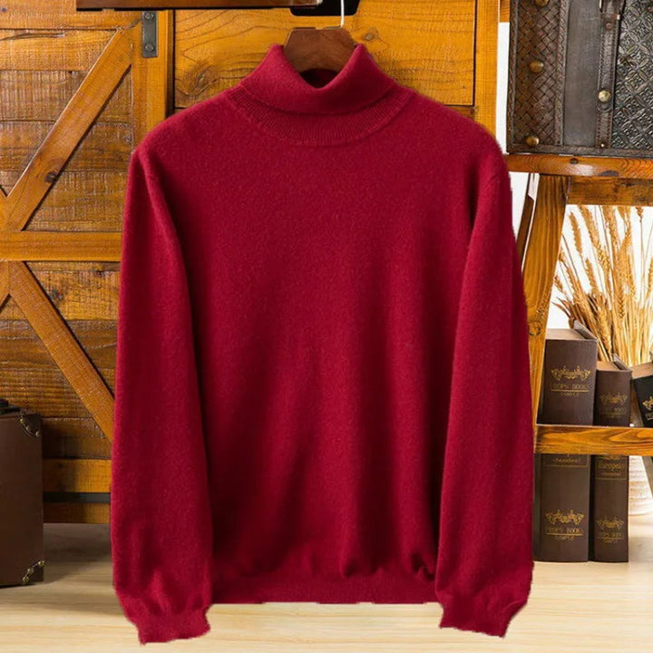 Mens Jumpers Cashmere Turtleneck Ribbed-Cuff Knitted Pullover