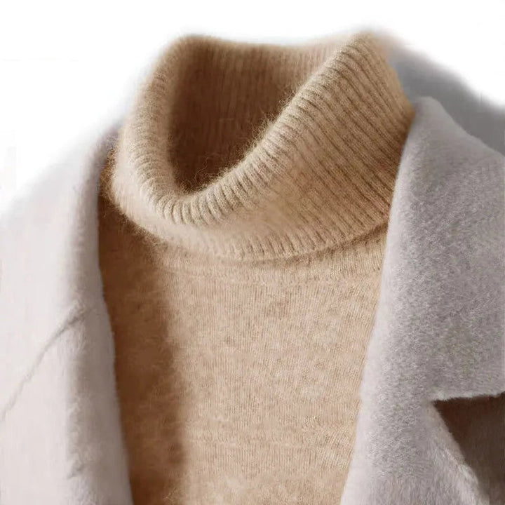 Mens Jumpers Cashmere Turtleneck Ribbed-Cuff Knitted Pullover