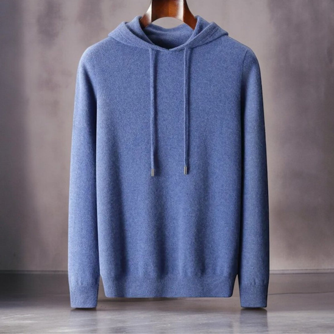 Mens Jumpers Merino Wool Hooded Knit Pullover