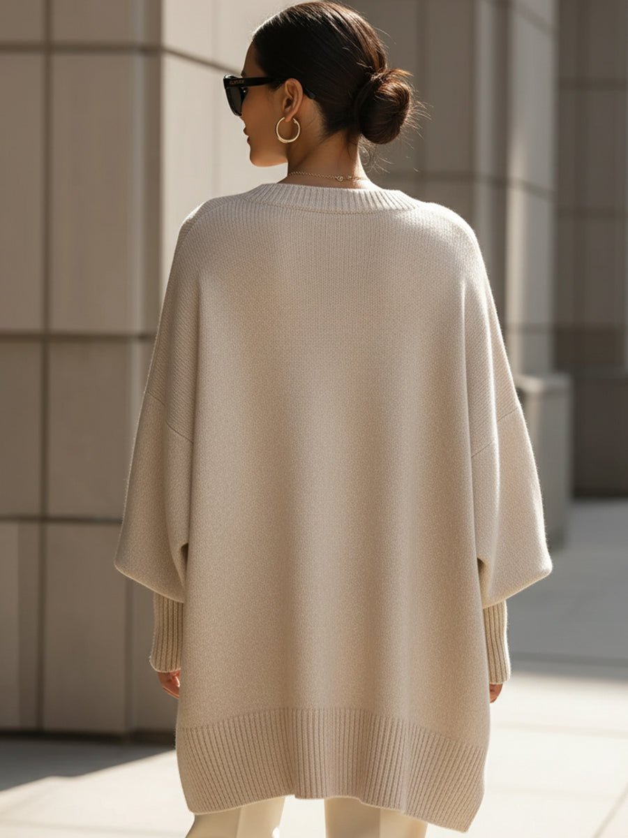 Mens Jumpers Oversized Batwing Knit Poncho Pullover