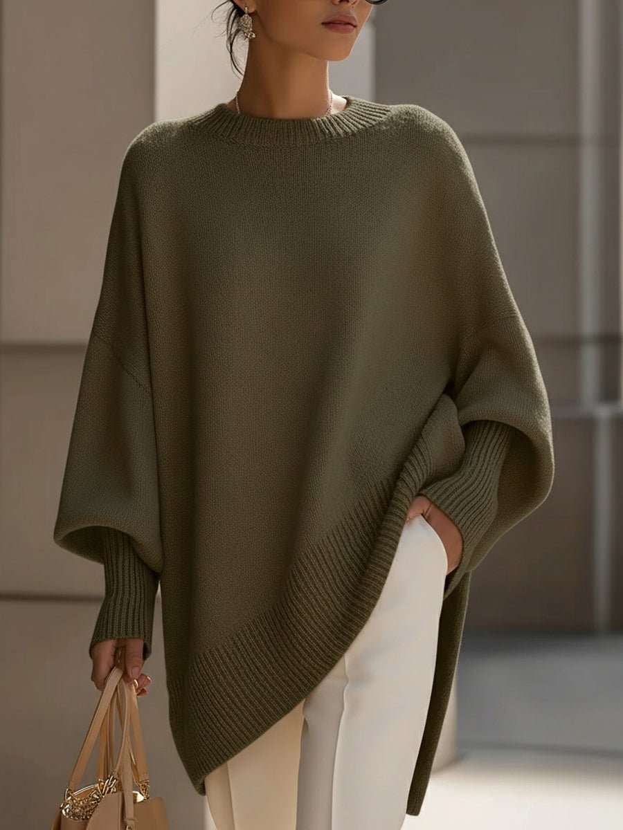 Mens Jumpers Oversized Batwing Knit Poncho Pullover