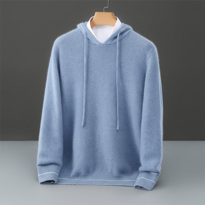 Mens Jumpers Pure Cashmere Hooded Knit Pullover