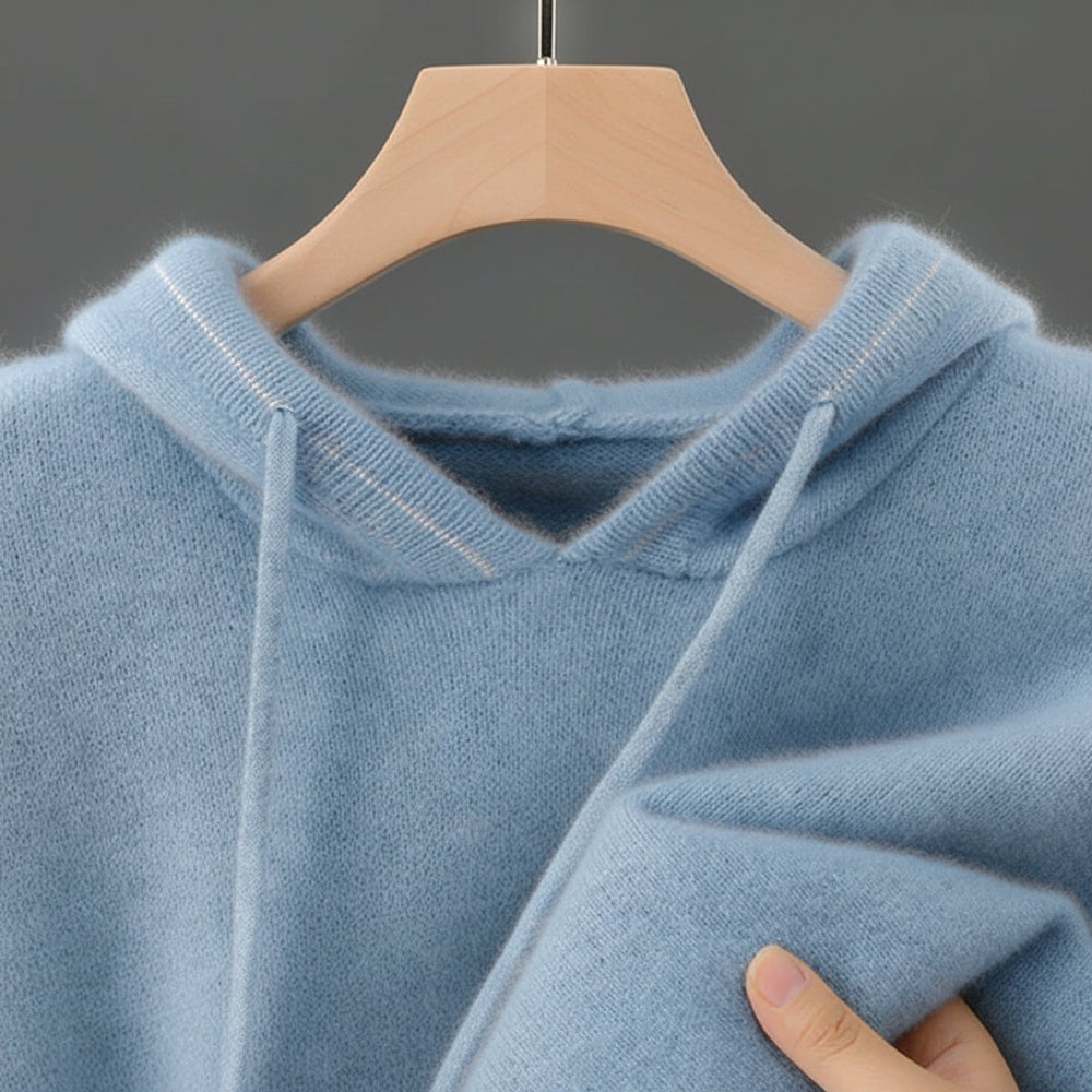 Mens Jumpers Pure Cashmere Hooded Knit Pullover