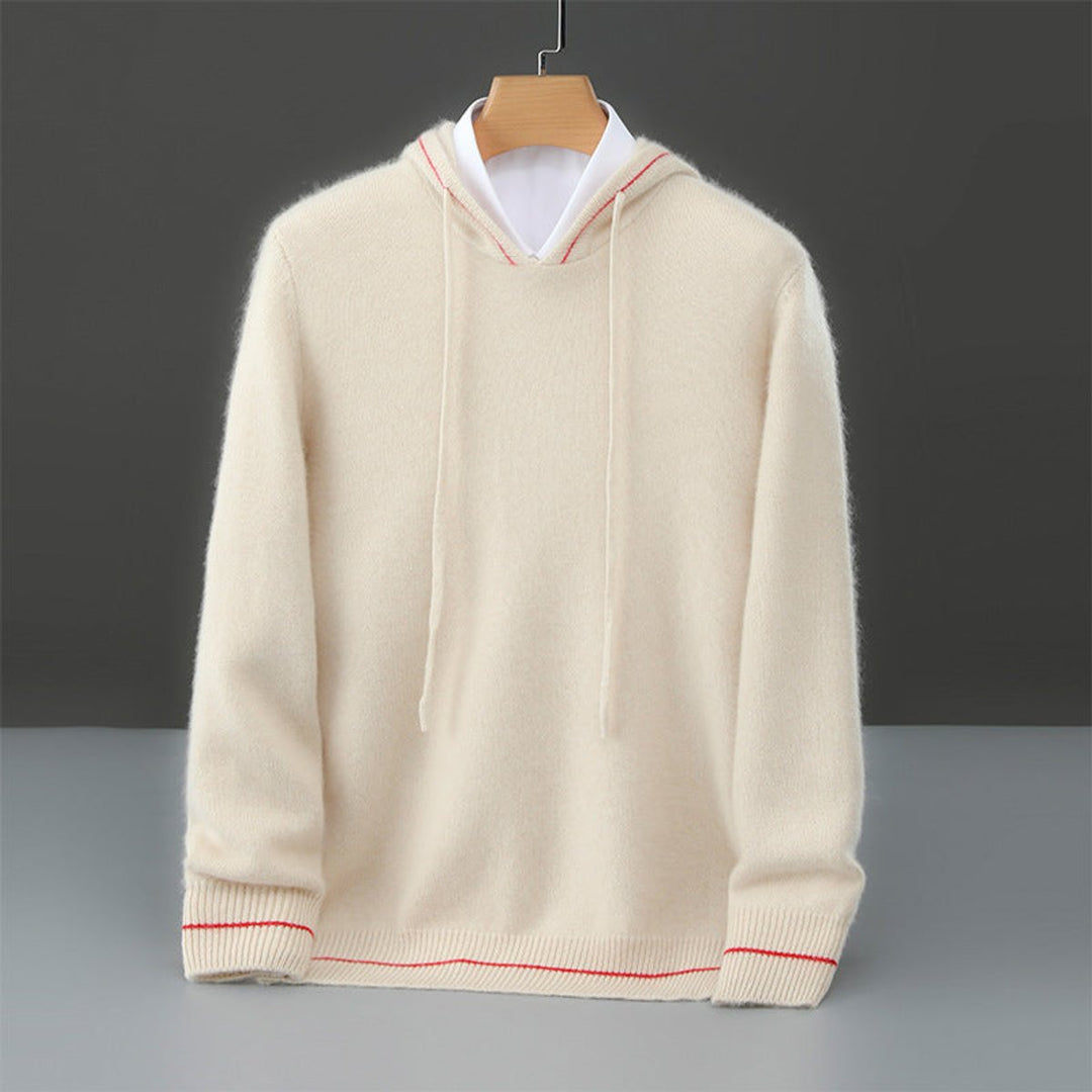 Mens Jumpers Pure Cashmere Hooded Knit Pullover