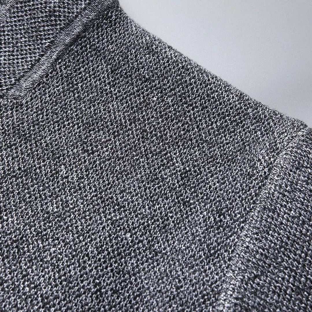 Men's Knitted Wool Cardigan Collarless Button-Up Jumper
