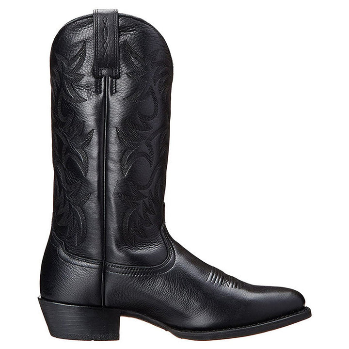 Men's Leather Knee-High Western Cowboy Boots Pointed Toe