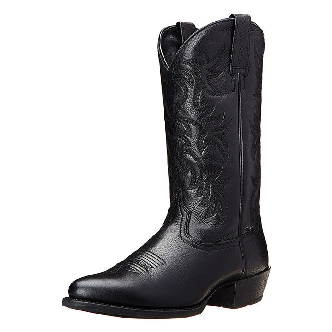 Men's Leather Knee-High Western Cowboy Boots Pointed Toe