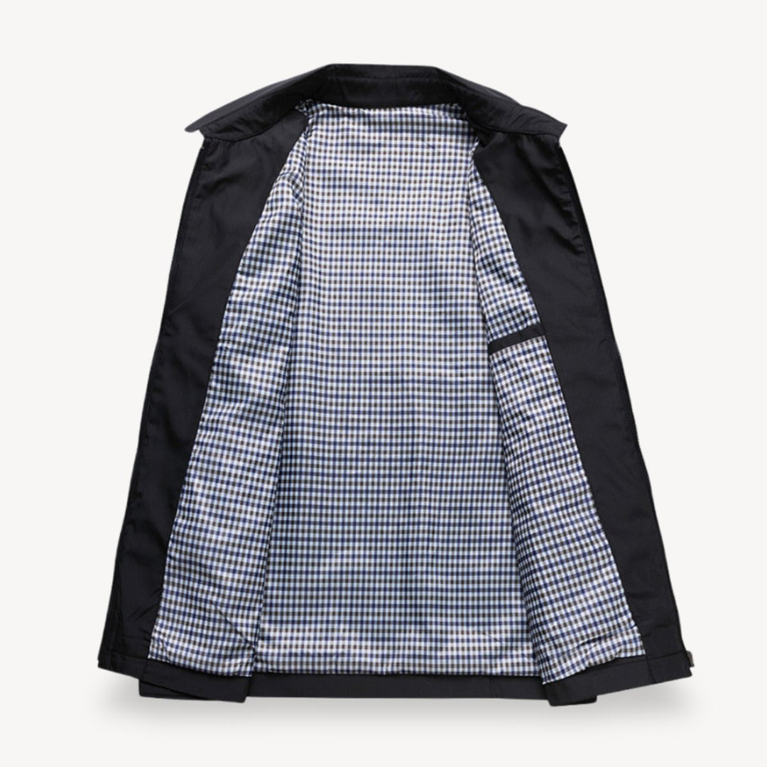 Men's Lightweight Checked Bomber Jacket Checkered Lining