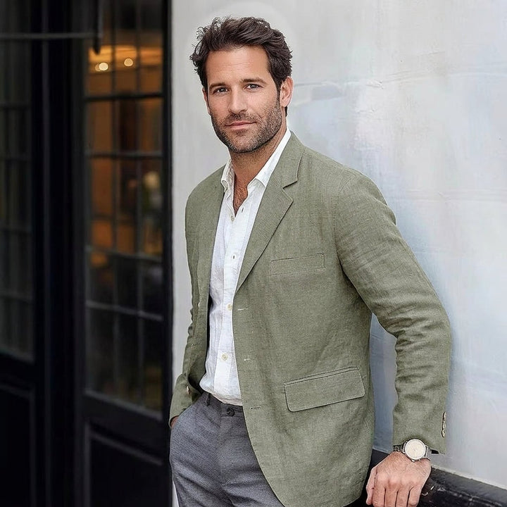 Men's Lightweight Linen Unstructured Smart Jacket Blazer