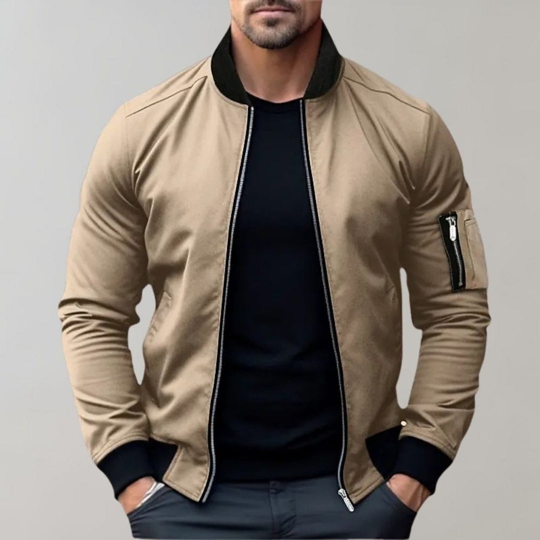 Men's Lightweight Regular-Fit Zip-Up Bomber Jacket