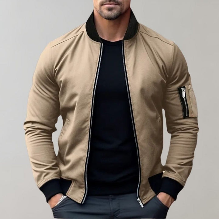 Men's Lightweight Regular-Fit Zip-Up Bomber Jacket