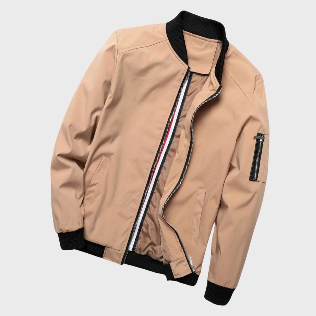 Men's Lightweight Regular-Fit Zip-Up Bomber Jacket