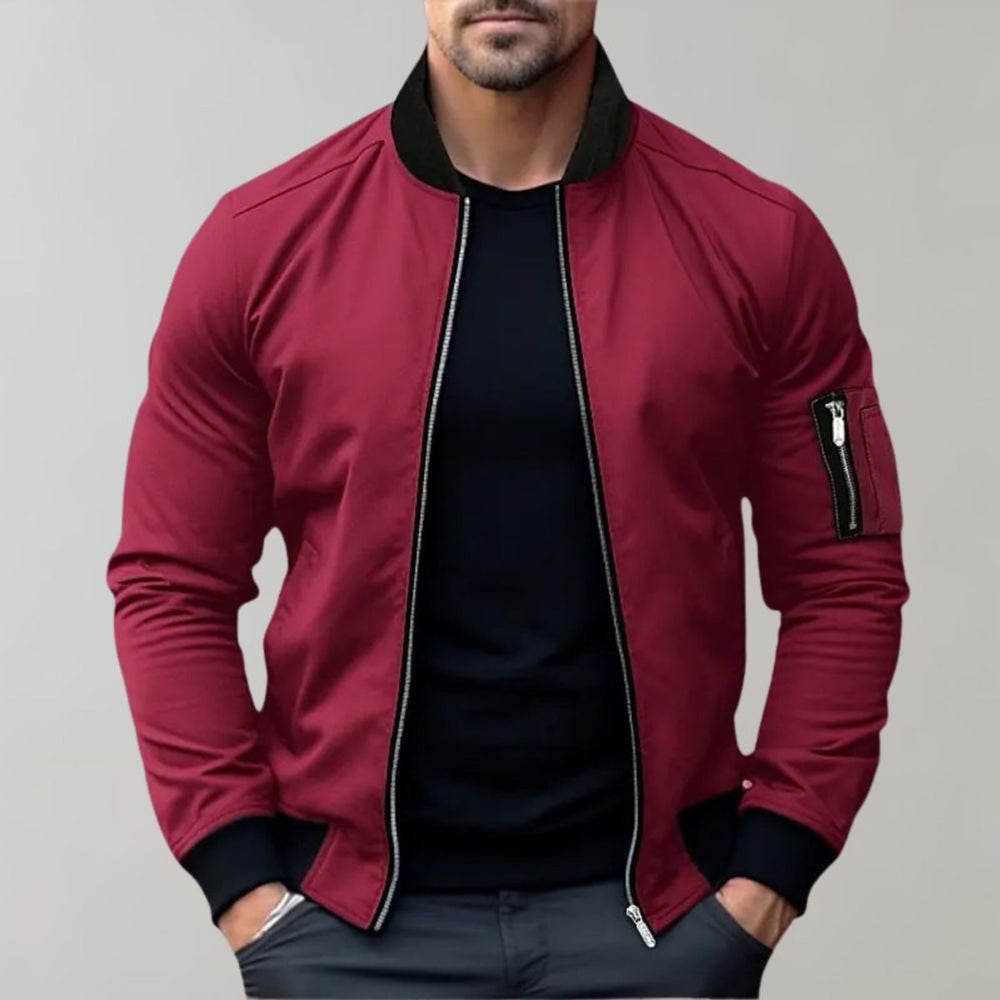 Men's Lightweight Regular-Fit Zip-Up Bomber Jacket