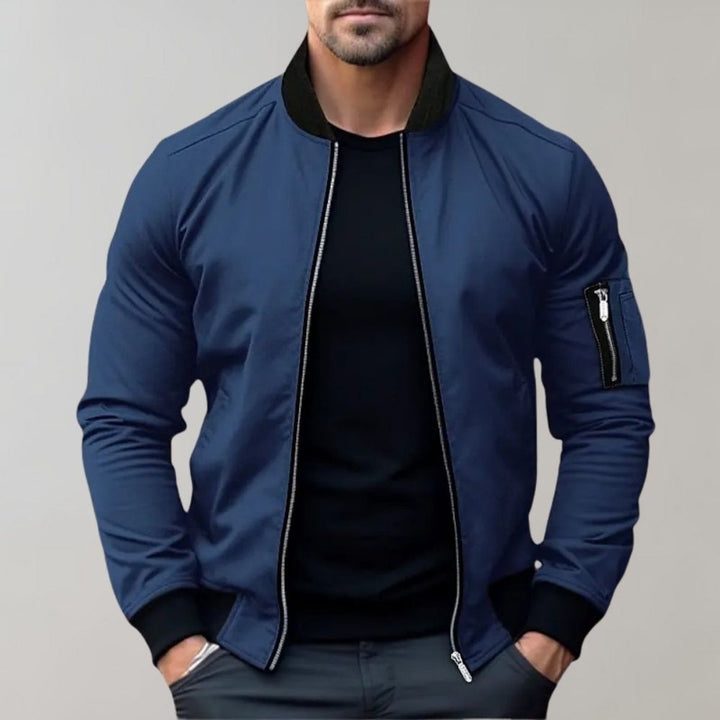 Men's Lightweight Regular-Fit Zip-Up Bomber Jacket