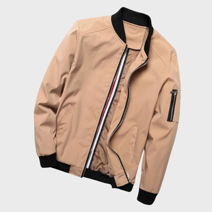 Men's Lightweight Slim-Fit Zip-Up Bomber Jacket
