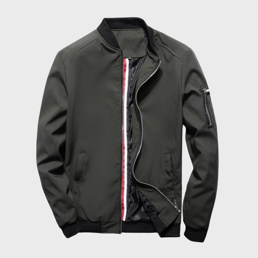 Men's Lightweight Slim-Fit Zip-Up Bomber Jacket