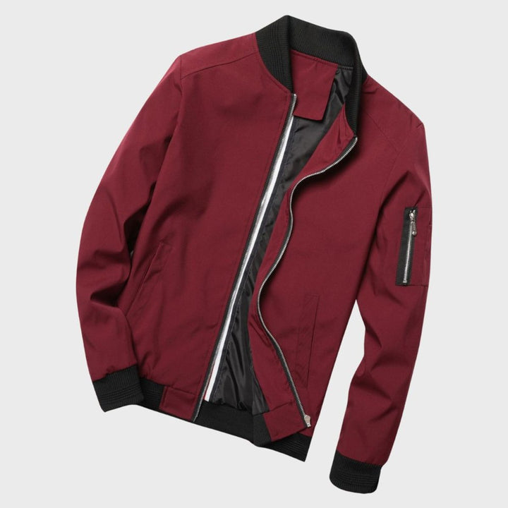 Men's Lightweight Slim-Fit Zip-Up Bomber Jacket