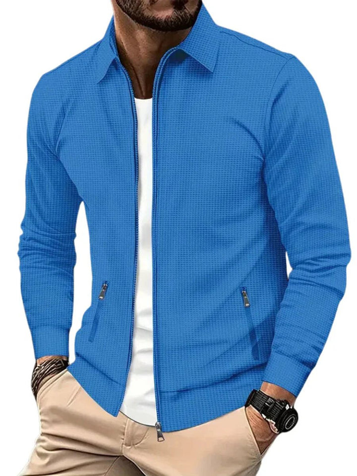 Men's Lightweight Waffle-Knit Full-Zip Jacket