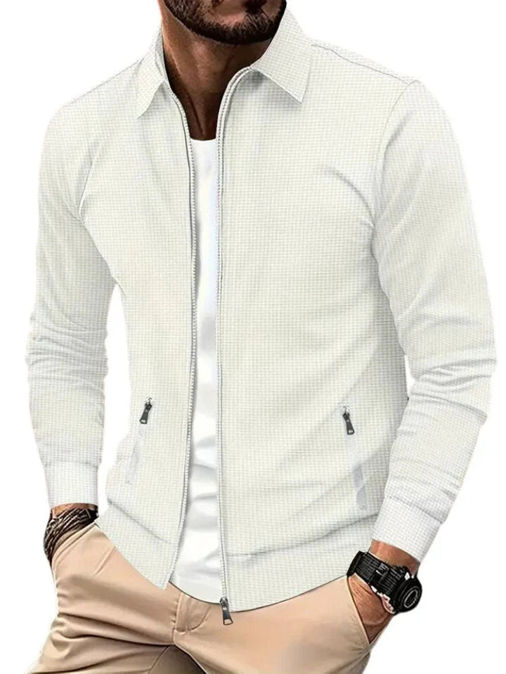 Men's Lightweight Waffle-Knit Full-Zip Jacket