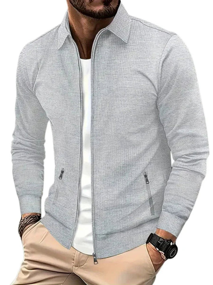 Men's Lightweight Waffle-Knit Full-Zip Jacket