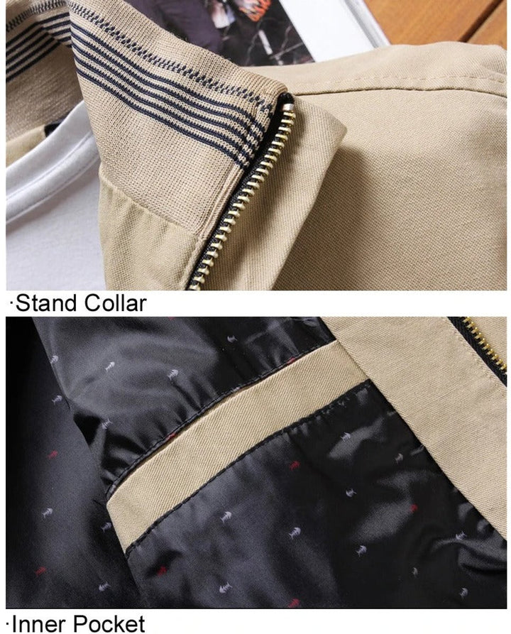Men's Lightweight Waterproof Bomber Jacket Wind Resistant Zip