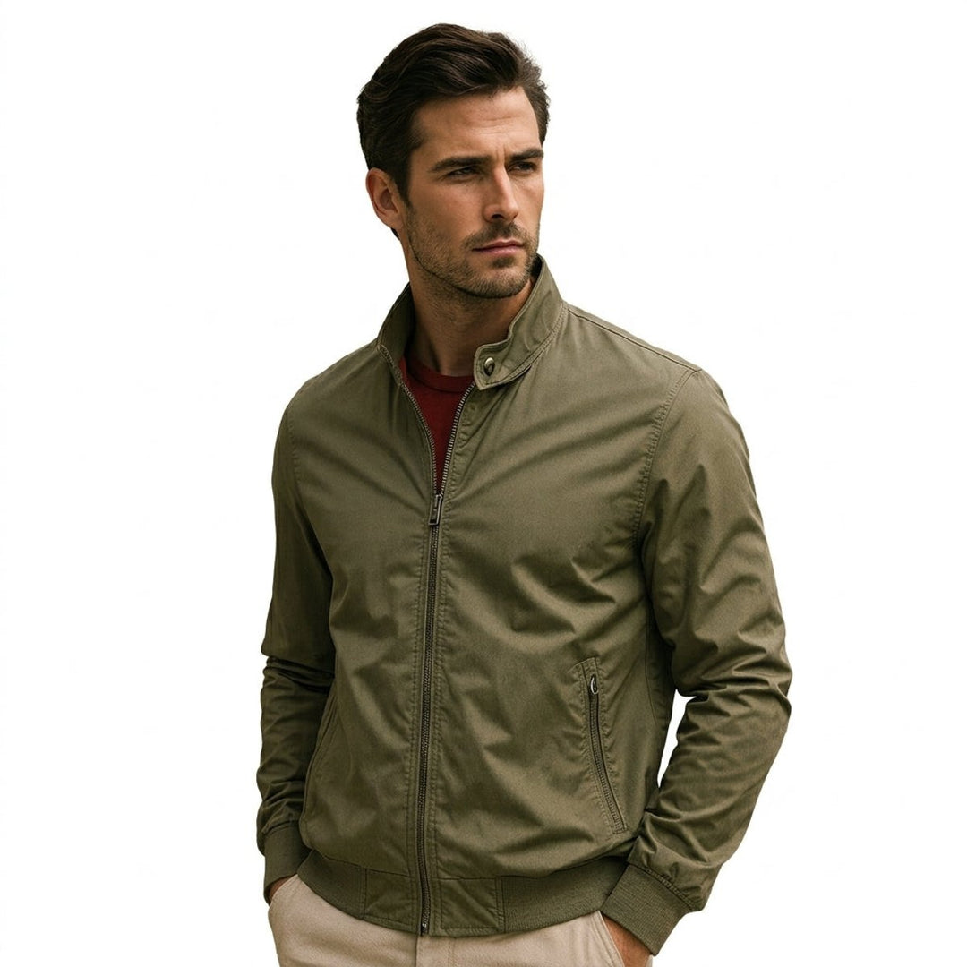 Men's Lightweight Waterproof Bomber Jacket Zip-Up Harrington
