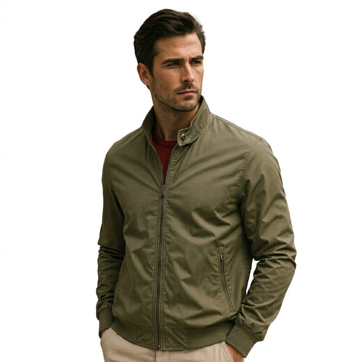 Men's Lightweight Waterproof Bomber Jacket Zip-Up Harrington