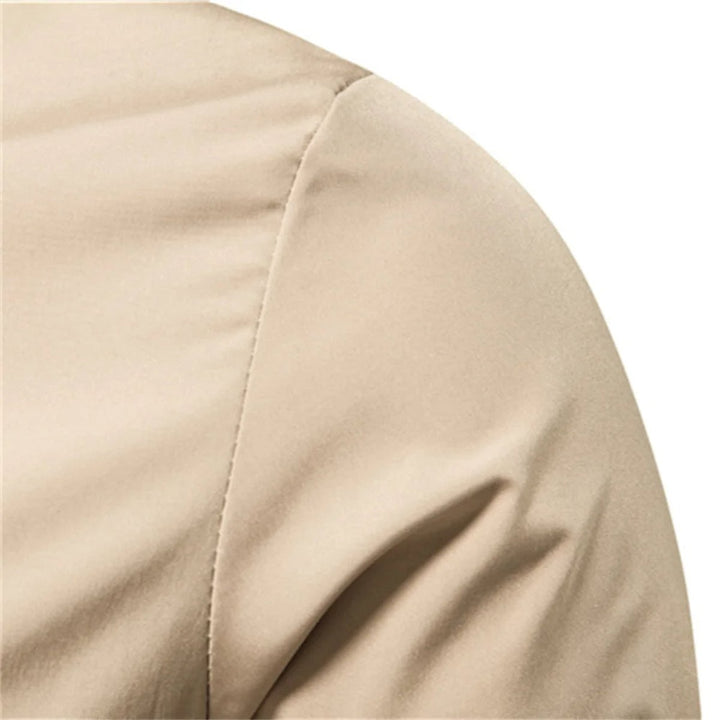 Men's Lightweight Zip-Up Bomber Jacket Ribbed Collar
