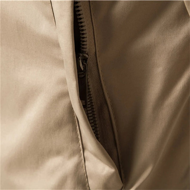 Men's Lightweight Zip-Up Bomber Jacket Ribbed Collar