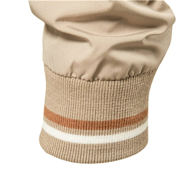 Men's Lightweight Zip-Up Bomber Jacket Ribbed Collar