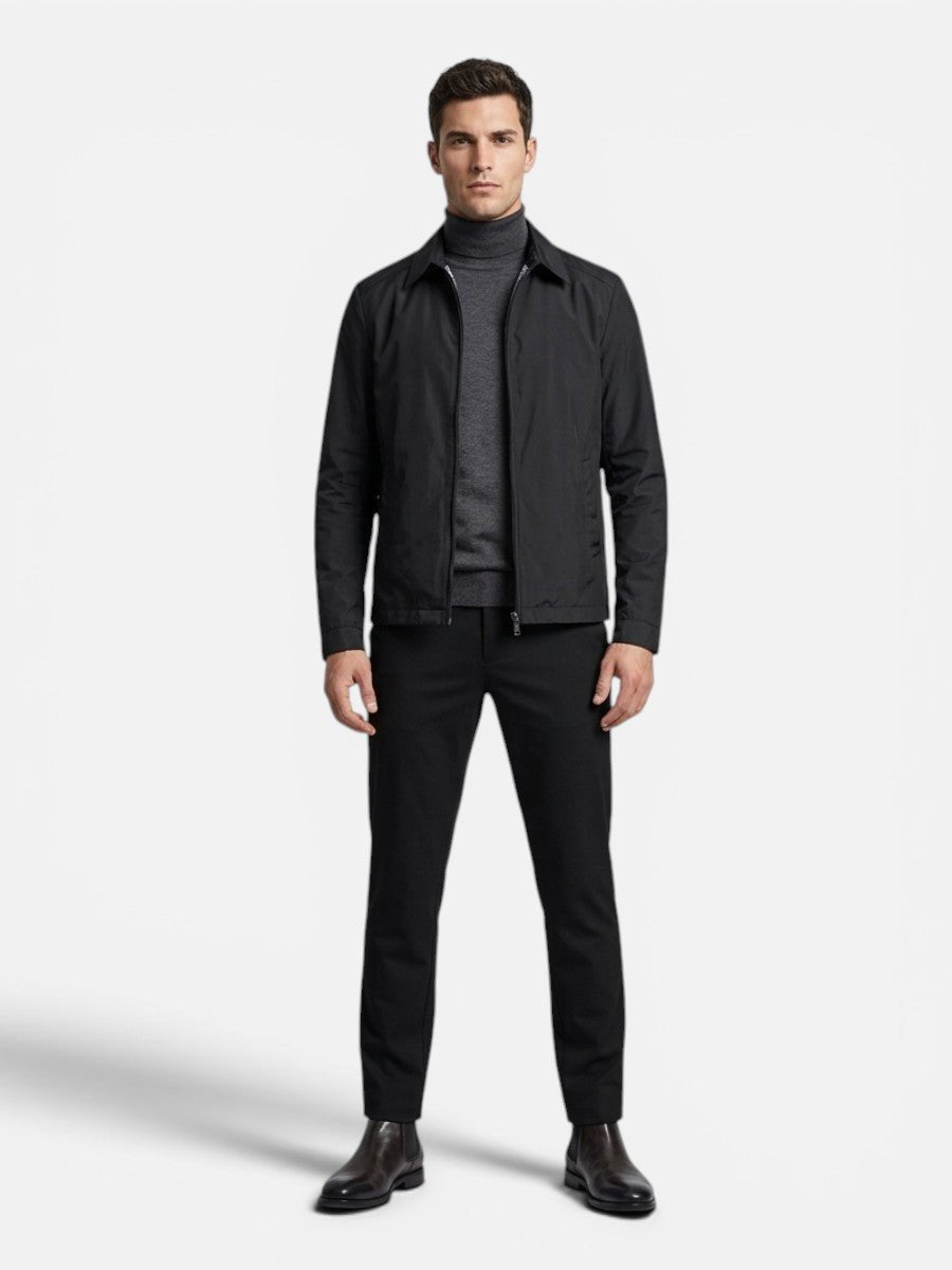 Men's Lightweight Zip-Up Bomber Jacket Smart Casual Outerwear