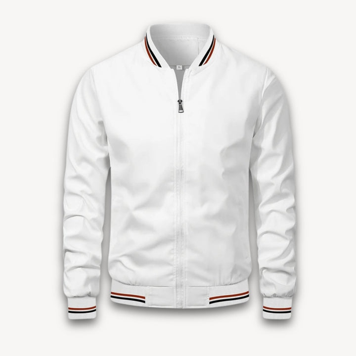 Men's Lightweight Zip-Up Bomber Jacket Windbreaker Ribbed Cuffs